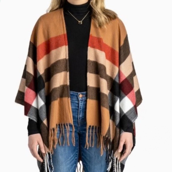 Nova check wrap Jack & Missy® Chelsea Wrap  plaid Collette one size - Picture 1 of 7